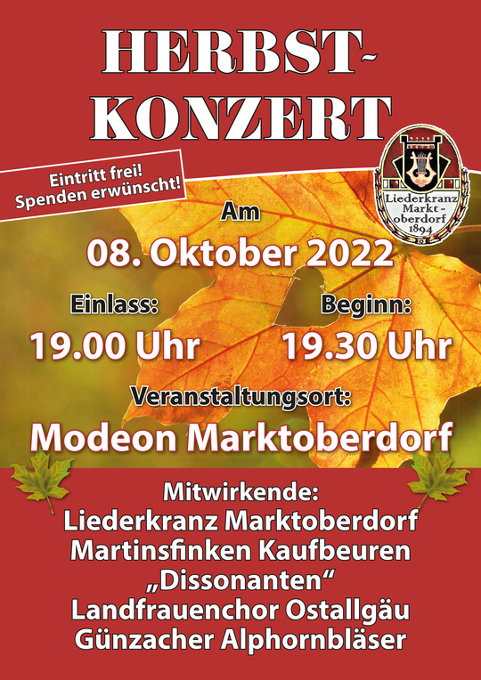 Plakat Herbstkonzert | © Liederkranz Marktoberdorf